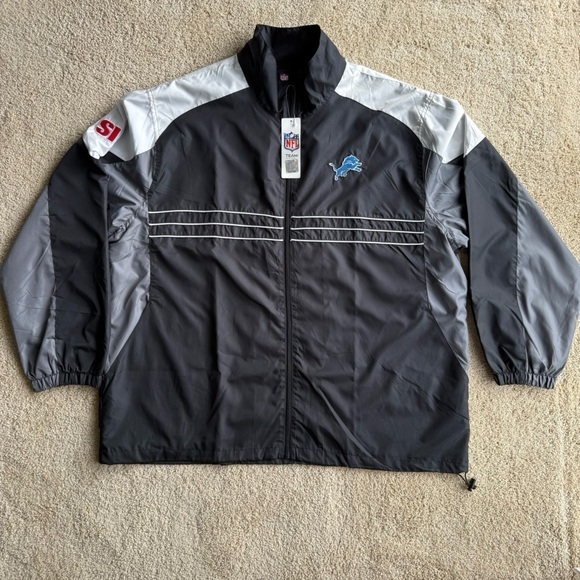 NFL Other - Detroit Lions NFL Reebok Jacket Men’s XXL Black Gray Full Zip NWT